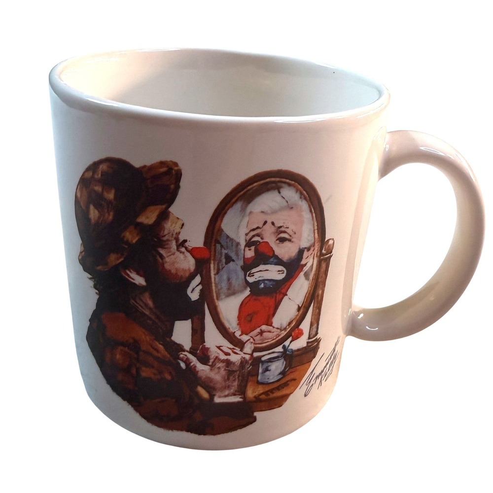 Vintage 80s Emmett Kelly Circus Coffee Mug Nostalgia Clowncore Retro Kitsch